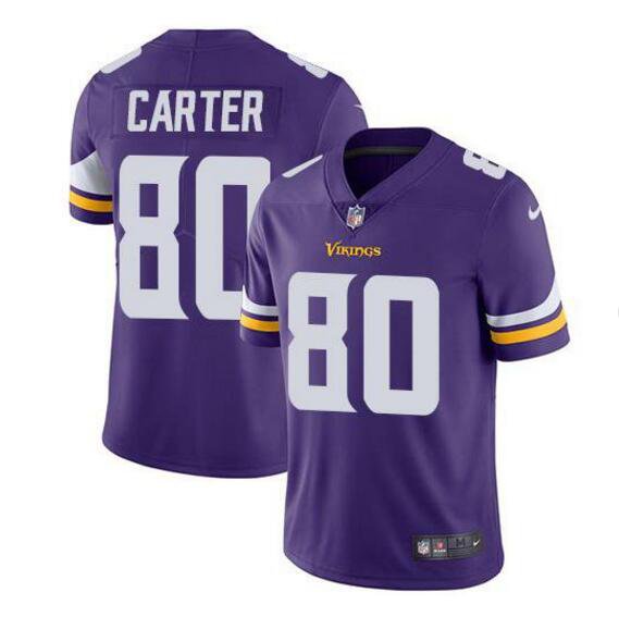 Men's Cris Carter #80 Vikings Limited Player Jersey Purple