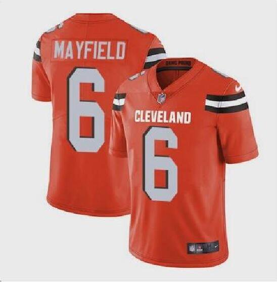 Men's Baker Mayfield #6 Browns Limited Player Jersey Orange