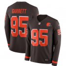 Men's Myles Garrett #95 Browns Therma Long Sleeve Player Jersey Brown