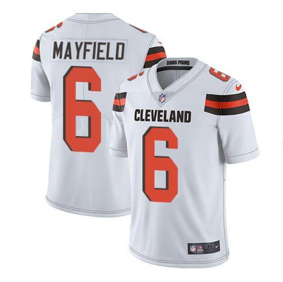 Men's Baker Mayfield #6 Browns Limited Player Jersey White