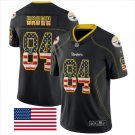 Men's Antonio Brown #84 Steelers Limited Player Jersey Black USA Flag