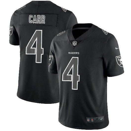 Men's Derek Carr #4 Raiders Limited Player Jersey Black Hyphenation