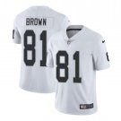 Men's Tim Brown #81 Raiders Limited Player Jersey White