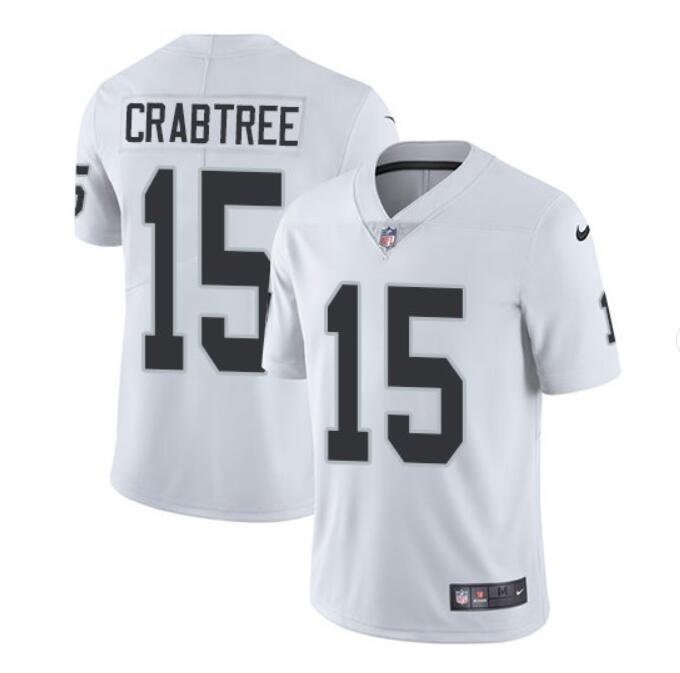 Men's Michael Crabtree #15 Raiders Limited Player Jersey White