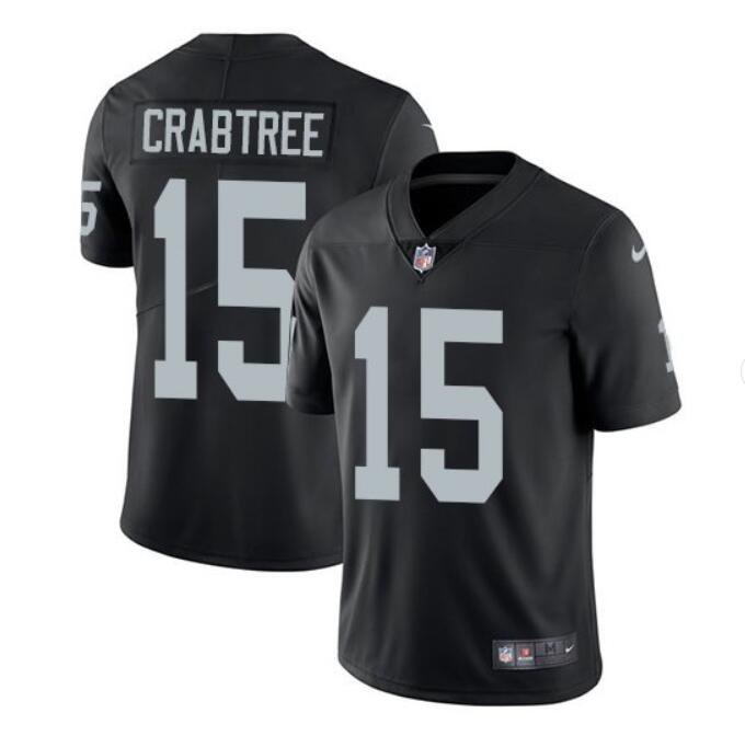 Men's Michael Crabtree #15 Raiders Limited Player Jersey Black