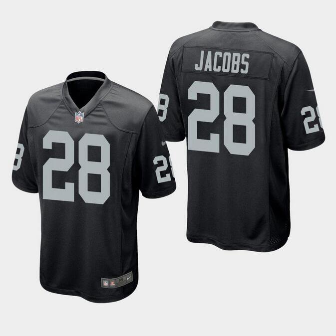 Men's Josh Jacobs #28 Raiders Game Player Jersey Black