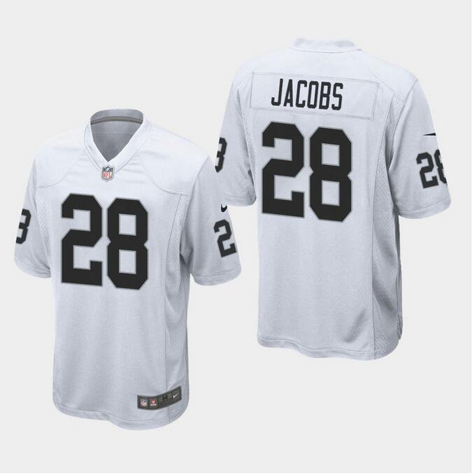 Men's Josh Jacobs #28 Raiders Game Player Jersey White