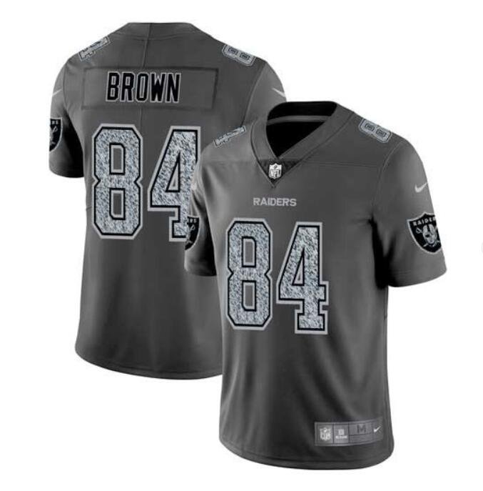 Men's Antonio Brown #84 Raiders Static Limited Player Jersey Gray