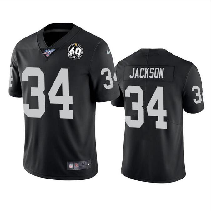 Men's Bo Jackson #34 Raiders 60th Anniversary Limited Player Jersey Black