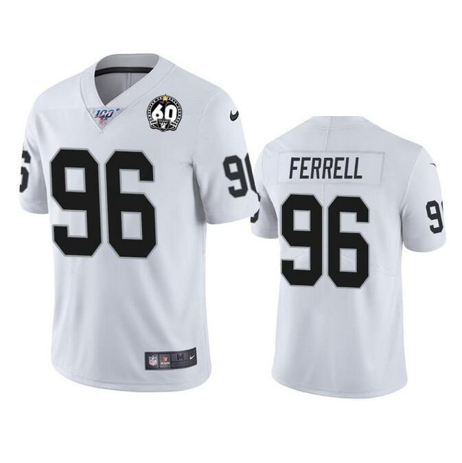 Men's Clelin Ferrell #96 Raiders 60th Anniversary Limited Player Jersey White