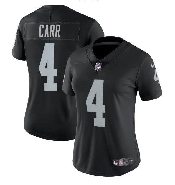 Women's Derek Carr #4 Raiders Limited Player Jersey Black