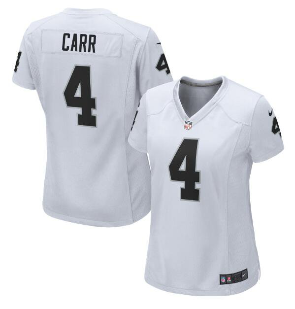 Women's Derek Carr #4 Raiders Limited Player Jersey White