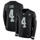 Men's Derek Carr #4 Raiders Therma Long Sleeve Player Jersey Black
