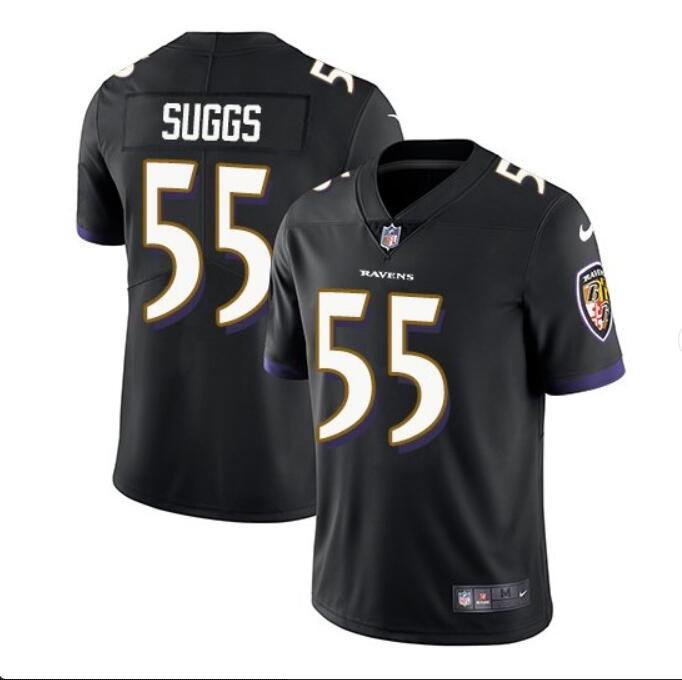 Men's Terrell Suggs #55 Ravens Limited Player Jersey Black