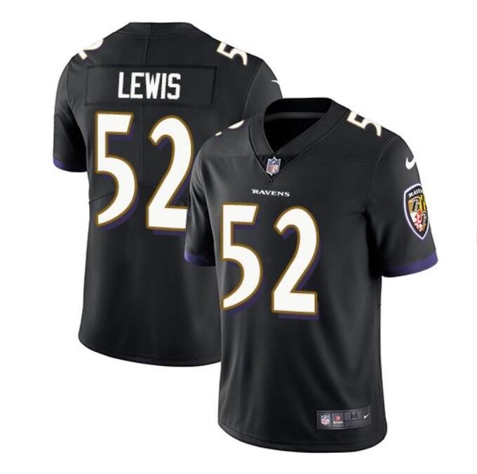 Men's Ray Lewis #52 Ravens Limited Player Jersey Black