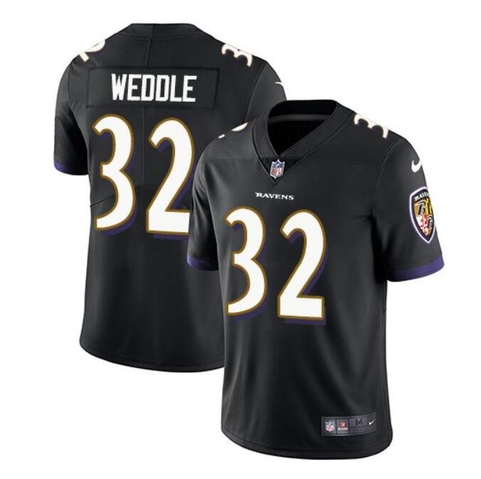Men's Eric Weddle #32 Ravens Limited Player Jersey Black