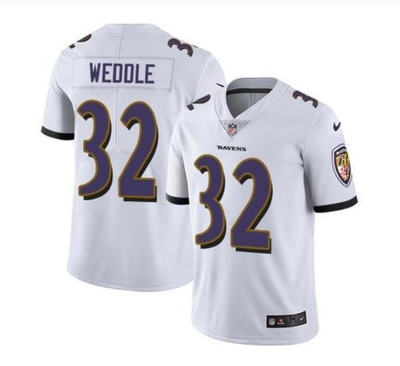 Men's Eric Weddle #32 Ravens Limited Player Jersey White