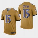 Men's Michael Crabtree #15 Ravens Inverted Legend Player Jersey Gold