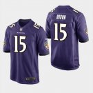 Men's Marquise Brown #15 Ravens 2019 Game Player Jersey Purple