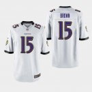 Men's Marquise Brown #15 Ravens 2019 Game Player Jersey White