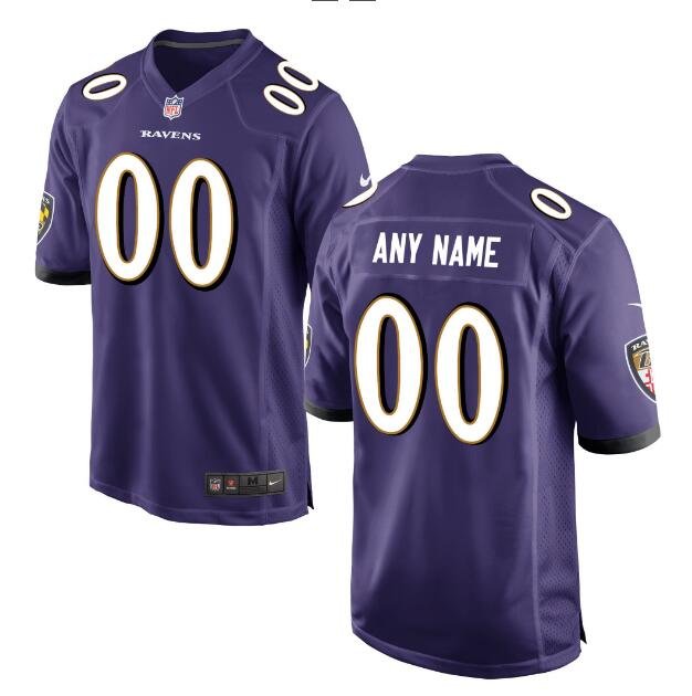 Custom Men's Ravens Limited Player Jersey Purple