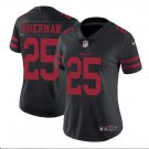 Women's Richard Sherman #25 49ers Limited Player Jersey Black