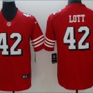 Men's Ronnie Lott #42 49ers Color Rush Limited Player Jersey Red