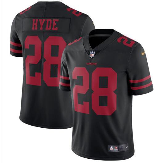 Men's Carlos Hyde #28 49ers Limited Player Jersey Black