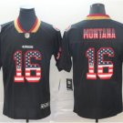 Men's Joe Montana #16 49ers Limited Player Jersey Black USA Flag
