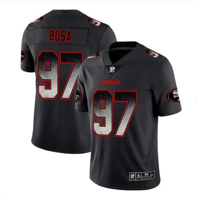Men's Nick Bosa #97 49ers Limited Player Jersey Black Smoke Fashion