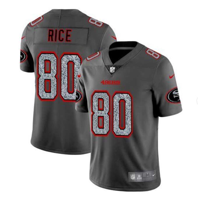 Men's Jerry Rice #80 49ers Static Limited Player Jersey Gray
