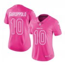 Women's Jimmy Garoppolo #10 49ers Limited Player Jersey Pink