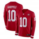 Men's Jimmy Garoppolo #10 49ers Therma Long Sleeve Player Jersey Red