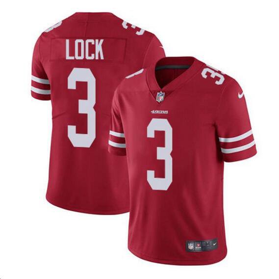 Men's Drew Lock #3 49ers Limited Player Jersey Red