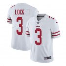 Men's Drew Lock #3 49ers Limited Player Jersey White