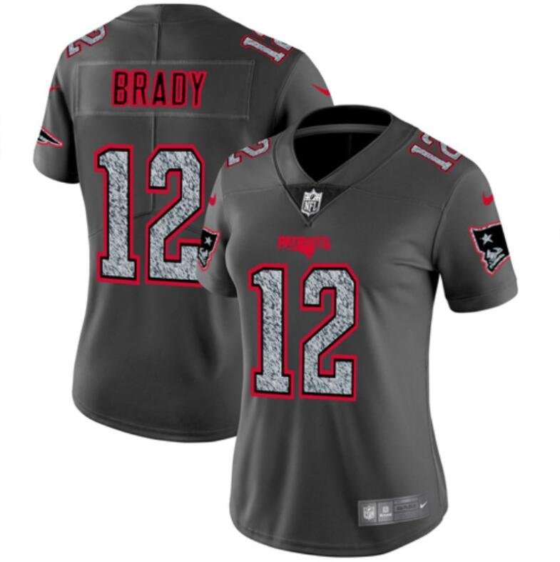 Women's Tom Brady #12 Patriots Static Limited Player Jersey Gray