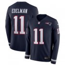 Men's Julian Edelman #11 Patriots Therma Long Sleeve Player Jersey Navy