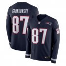 Men's Rob Gronkowski #87 Patriots Therma Long Sleeve Player Jersey Navy