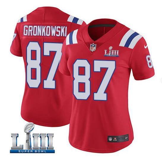 Women's Rob Gronkowski #87 Patriots Limited Player Jersey Red
