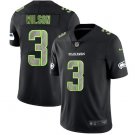 Men's Russell Wilson #3 Seahawks Limited Player Jersey Black Hyphenation