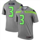 Men's Russell Wilson #3 Seahawks Inverted Legend Player Jersey Gray