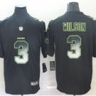 Men's Russell Wilson #3 Seahawks Limited Player Jersey Black Arch Smoke