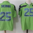 Men's Richard Sherman #25 Seahawks Color Rush Limited Player Jersey Neon Green