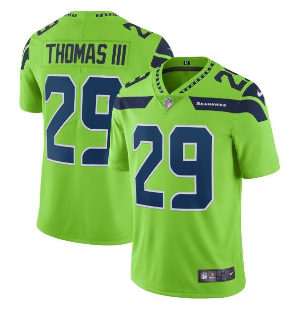 Men's Earl Thomas III #29 Seahawks Color Rush Limited Player Jersey Neon Green