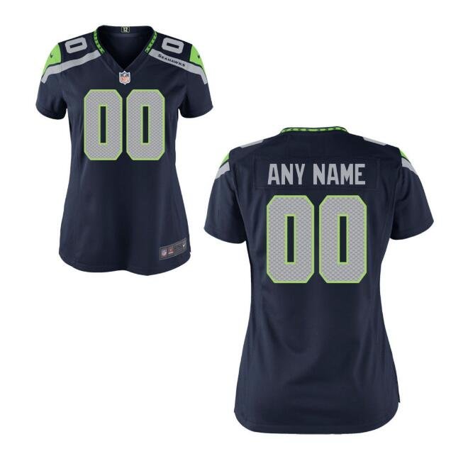 Custom Women's Seahawks Limited Jersey Navy