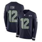 Men's FAN #12 Seahawks Therma Long Sleeve Player Jersey Navy
