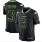 Men's Russell Wilson #3 Seahawks Limited Player Jersey Black Shadow