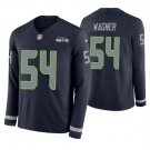 Men's Bobby Wagner #54 Seahawks Therma Long Sleeve Player Jersey Navy