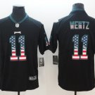 Men's Carson Wentz #11 Eagles Limited Player Jersey Black USA Flag