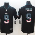Men's Nick Foles #9 Eagles Limited Player Jersey Black USA Flag